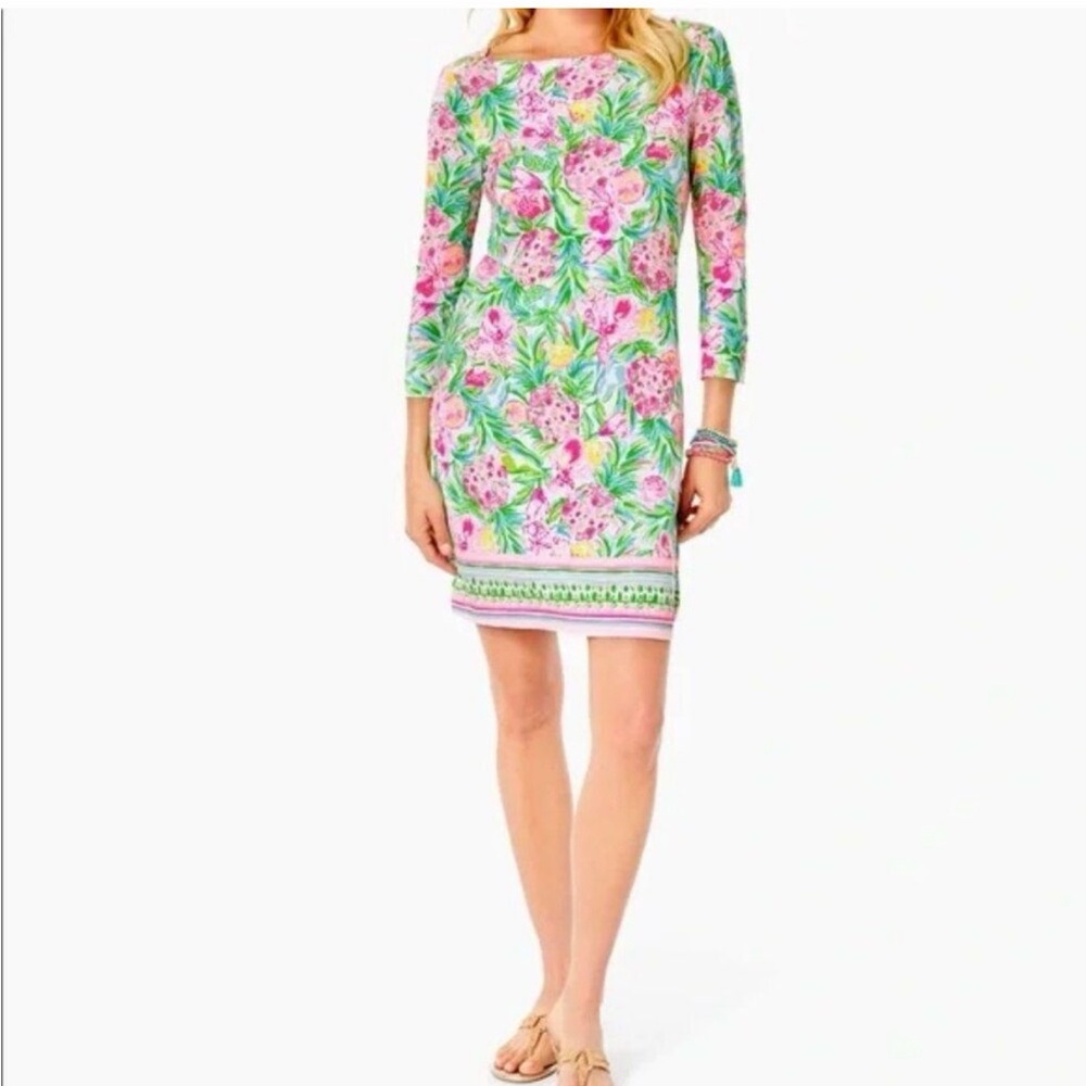 Lilly Pulitzer Vibrant Floral Long Sleeve Dress